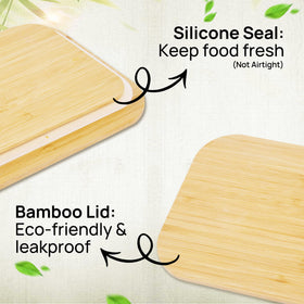 Vtopmart bamboo lids with seals close-up for freshness.