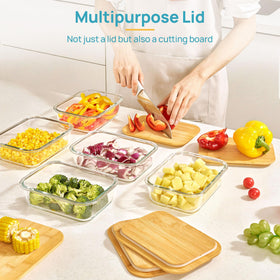 Vtopmart bamboo lids with silicone seals keep food fresh and odor-free.
