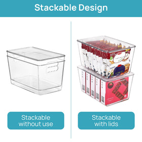 Vtopmart bin with built-in handles for easy pulling and transport.