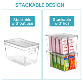 Vtopmart storage bin with built in handles for easy grabbing