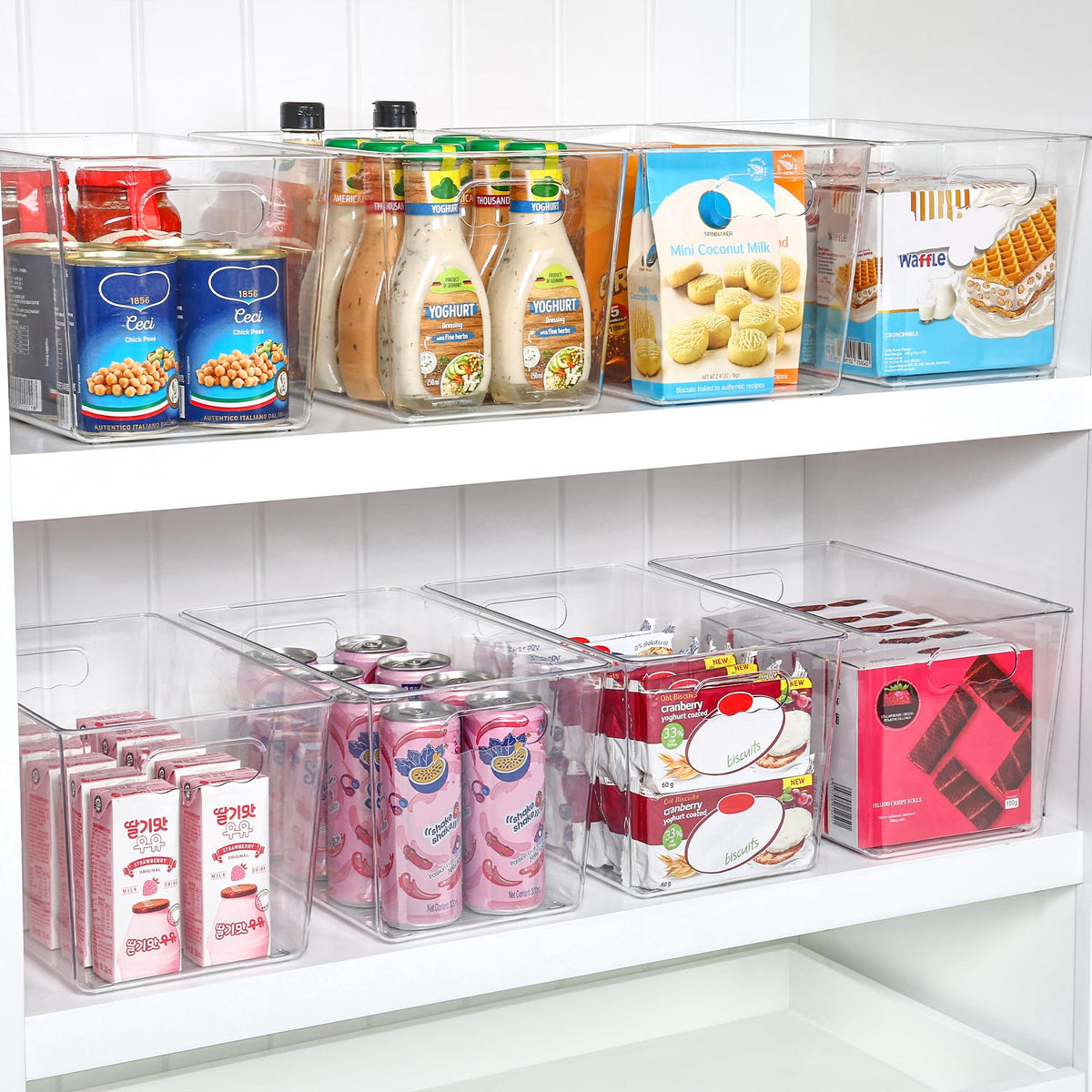 Vtopmart bin with handles for easy carrying and retrieval