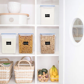 Vtopmart blue four-piece set blending with kitchen decor and organization