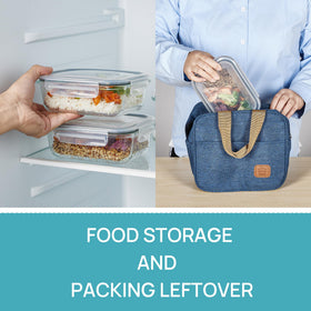 Vtopmart BPA-free borosilicate glass container for safe food storage and durability.