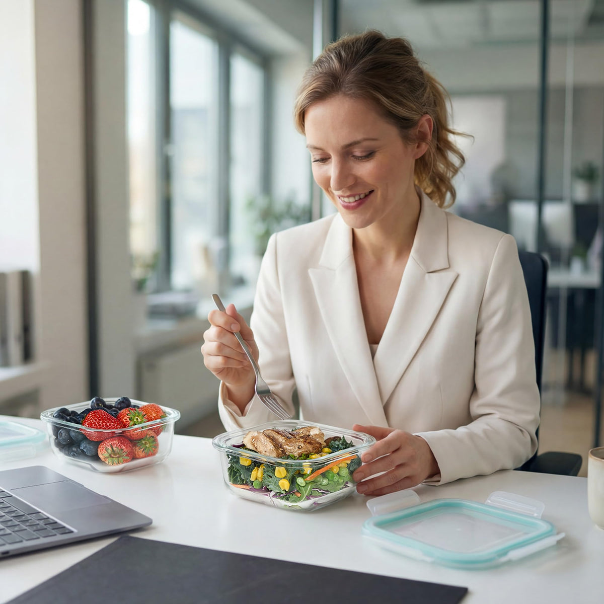 Vtopmart borosilicate glass is freezer-safe for long-term storage.