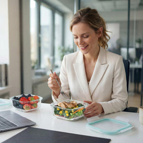 Vtopmart borosilicate glass is freezer-safe for long-term storage.