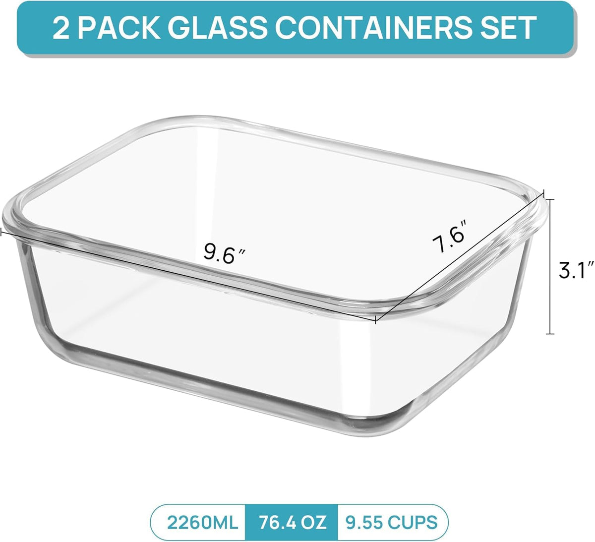 Premium borosilicate glass safe for microwave use