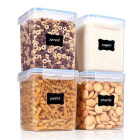 Vtopmart airtight canister shows 2.5L capacity for organized flour storage.