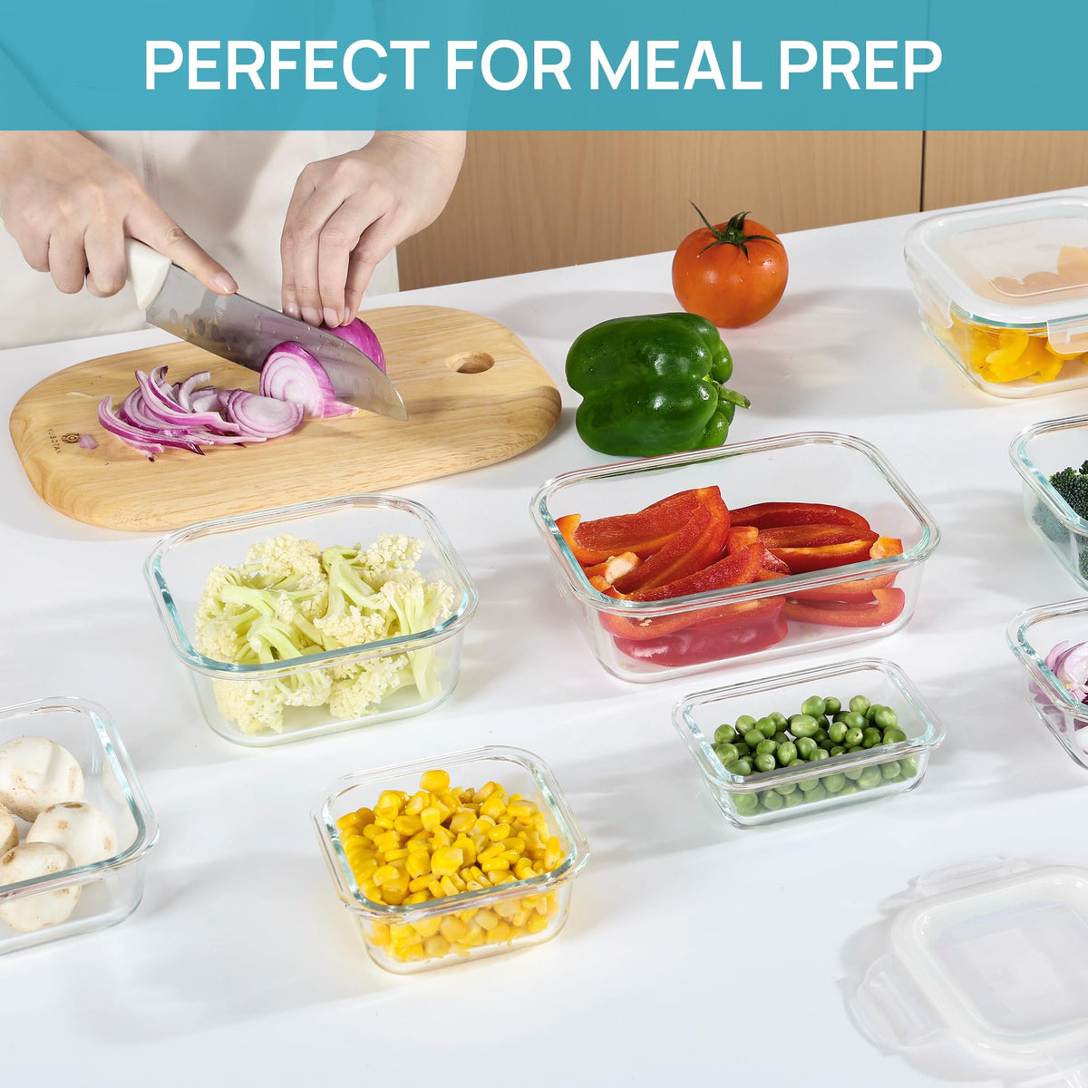 Vtopmart BPA-free clear glass shows contents clearly