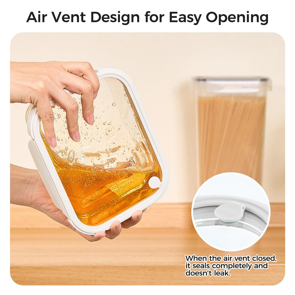 Vtopmart BPA-free crystal-clear glass for easy content viewing.