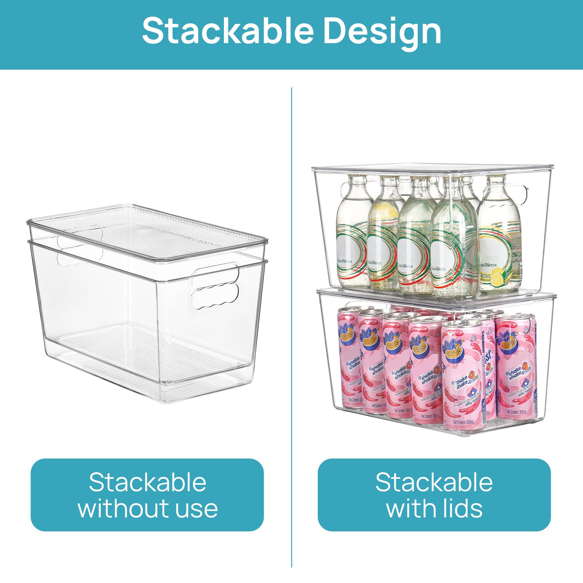 Vtopmart BPA-free durable bin supports heavy bottles and cans
