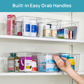 Vtopmart BPA-free bin clear durable material supports long-lasting fridge organization
