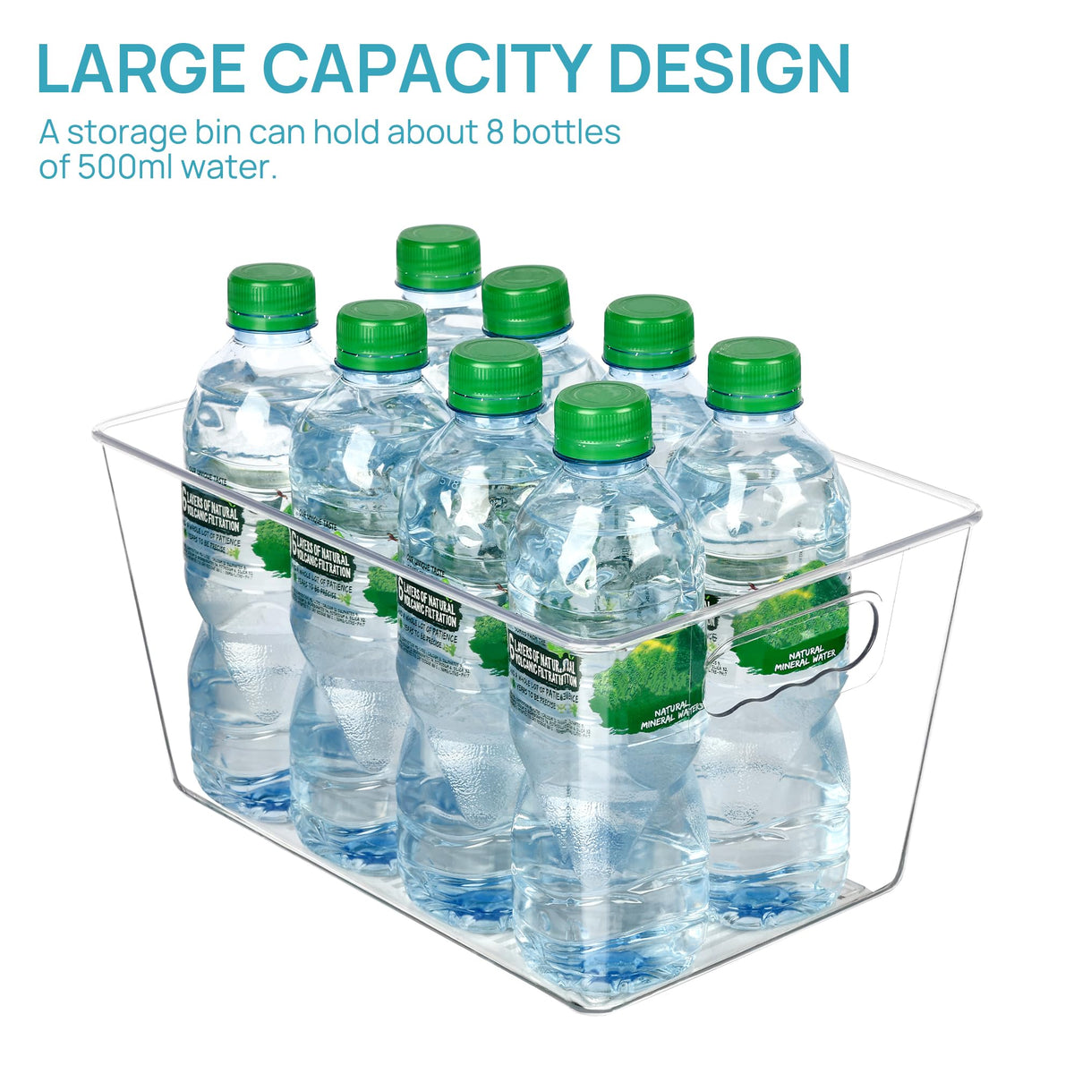 Vtopmart clear storage bin for cabinets improves visibility and reach
