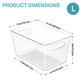 Vtopmart clear bin inside fridge showing visible contents for efficient storage.