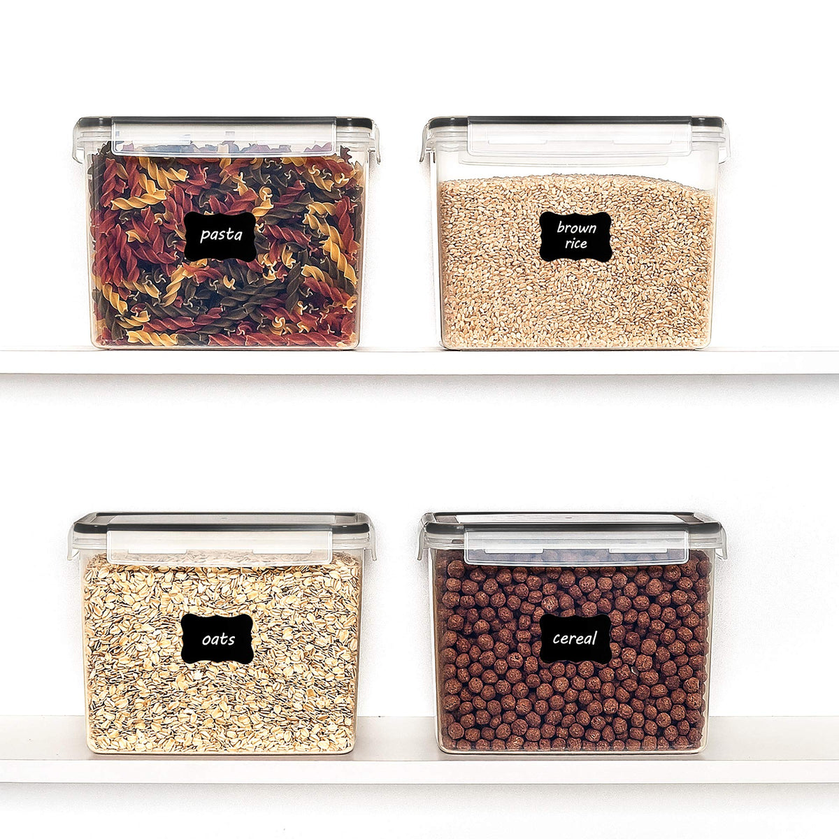 Vtopmart clear canisters reveal contents at a glance