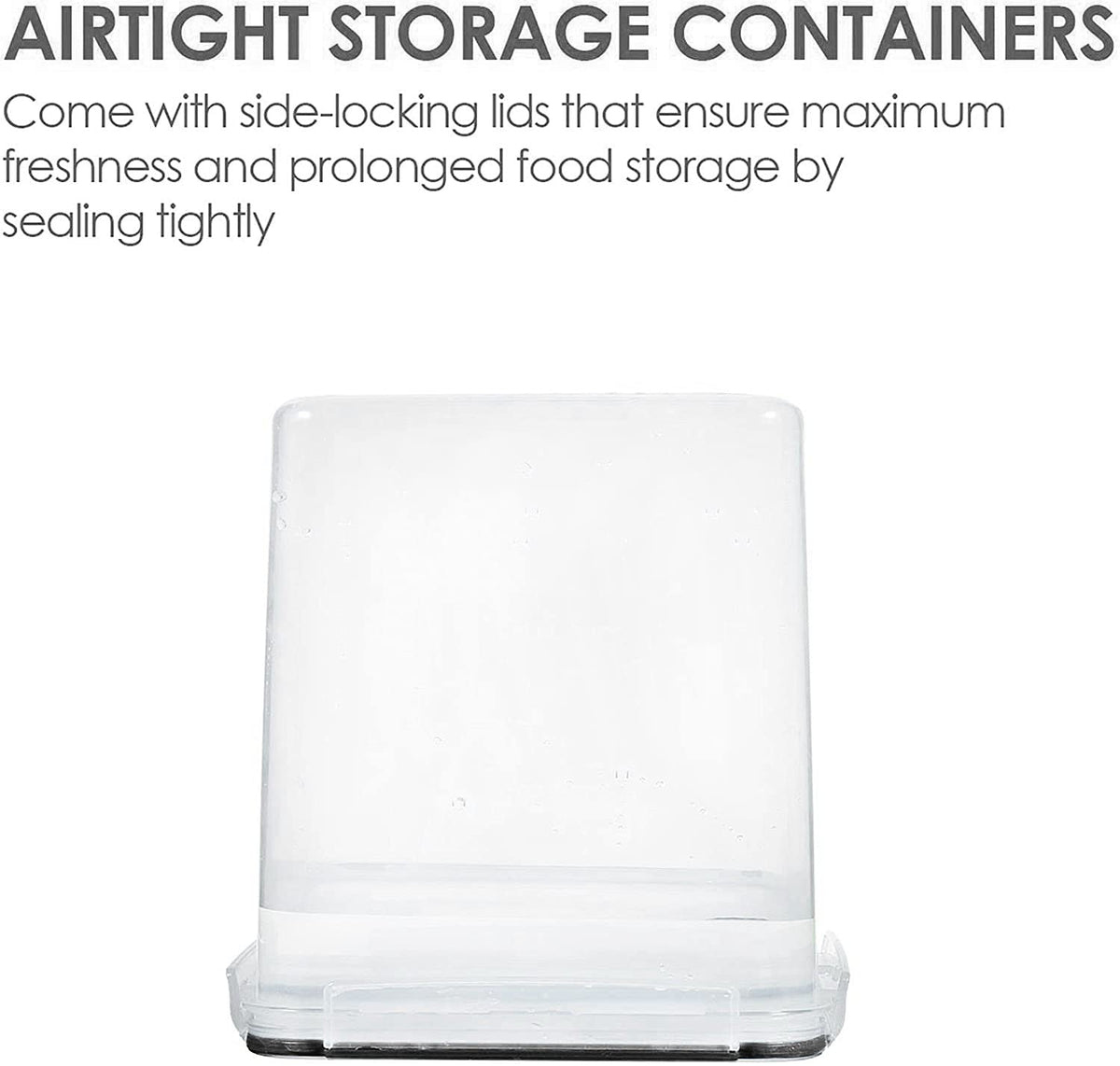 Vtopmart clear plastic canister helps monitor flour and sugar levels at a glance.