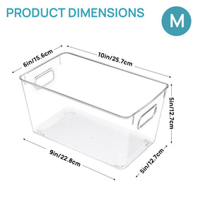 Vtopmart pantry bin transparent for quick access to snacks and canned goods.