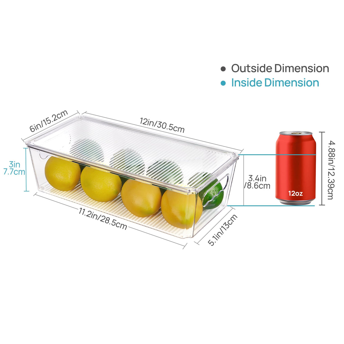 Vtopmart clear pantry bin with lid stacks neatly to save cabinet space