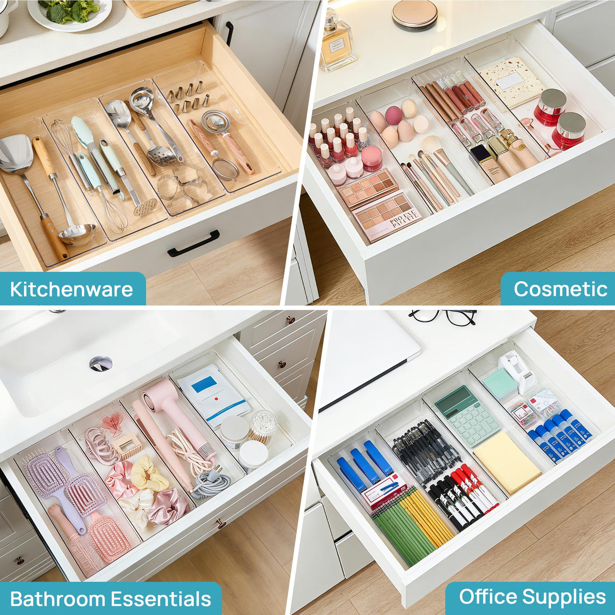 Vtopmart durable clear plastic lets you see contents at a glance.