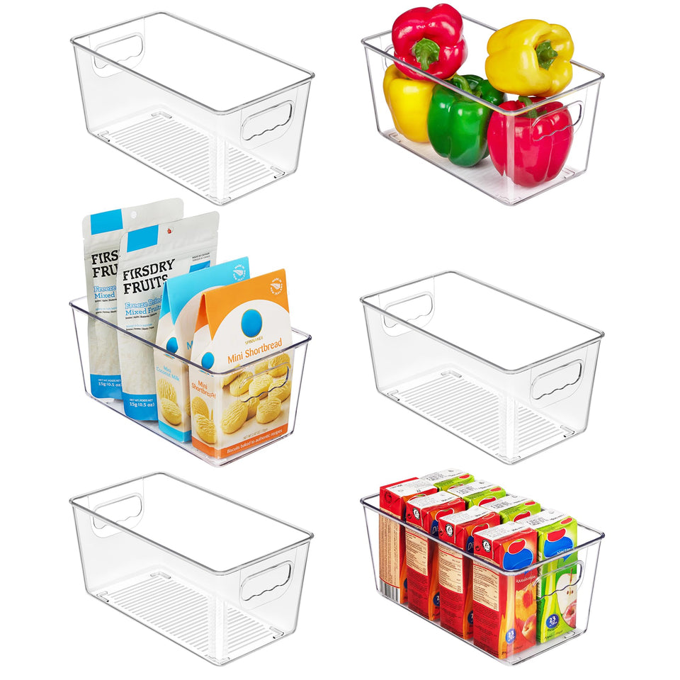 Vtopmart clear plastic storage bin for easy fridge organization and visibility.