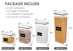 Vtopmart clear plastic storage canisters for easy content visibility.