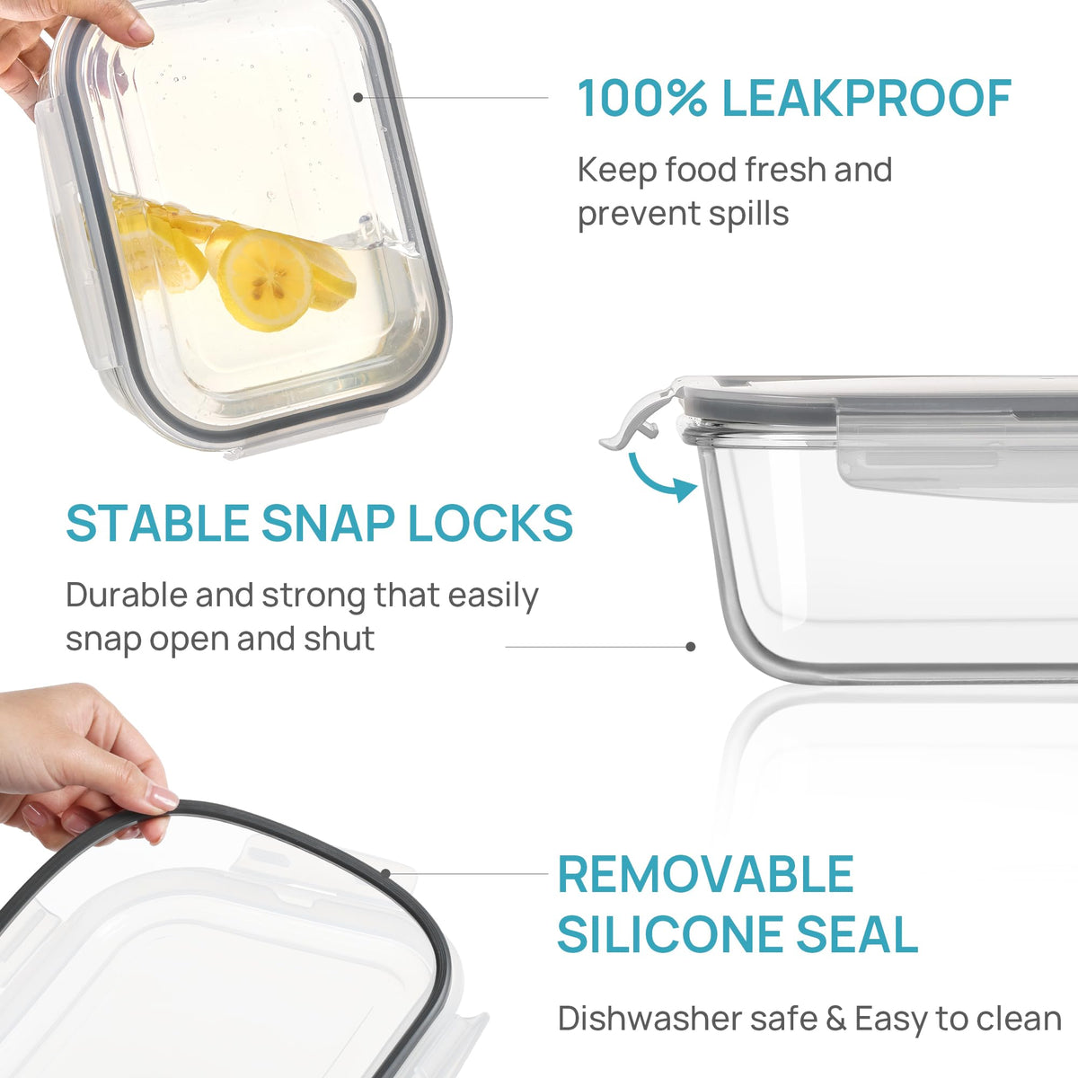 Vtopmart clear container for quick content identification.