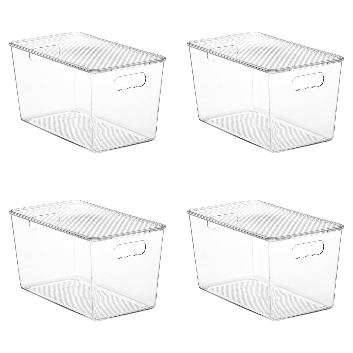 Vtopmart clear stackable bin with lids for easy pantry organization