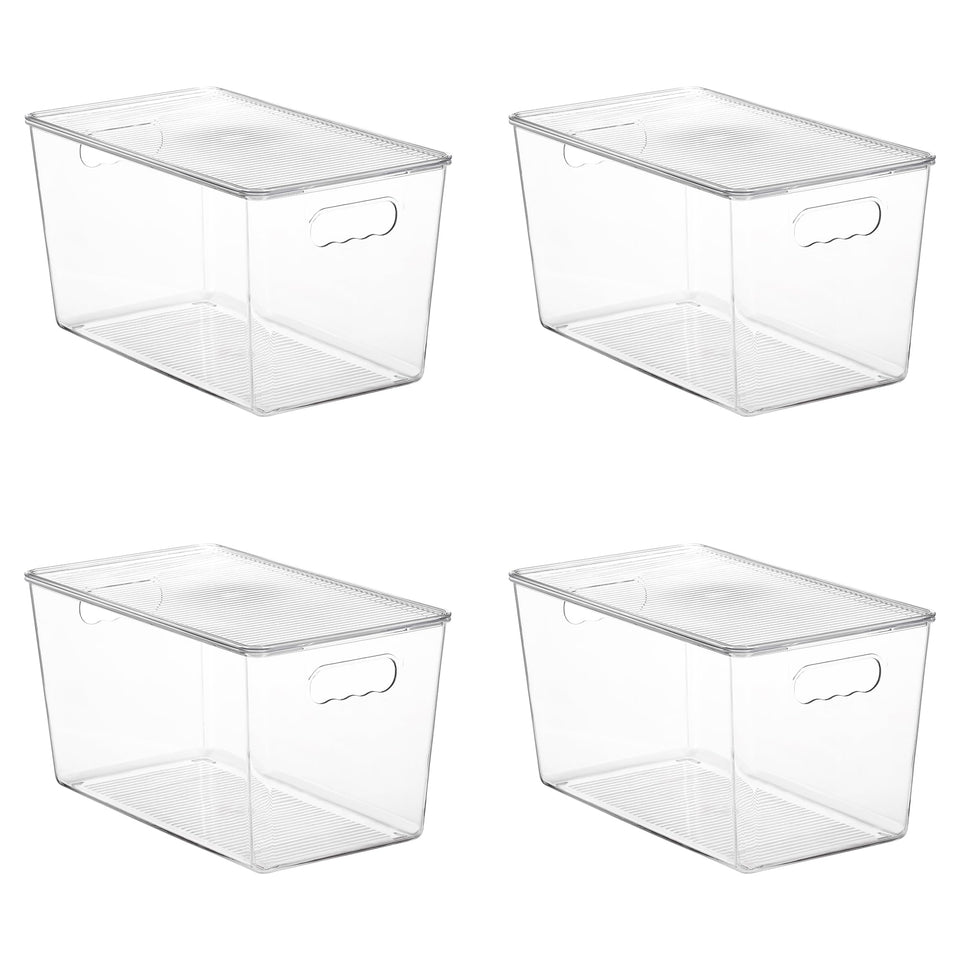 Vtopmart clear stackable bin with lids for easy pantry organization