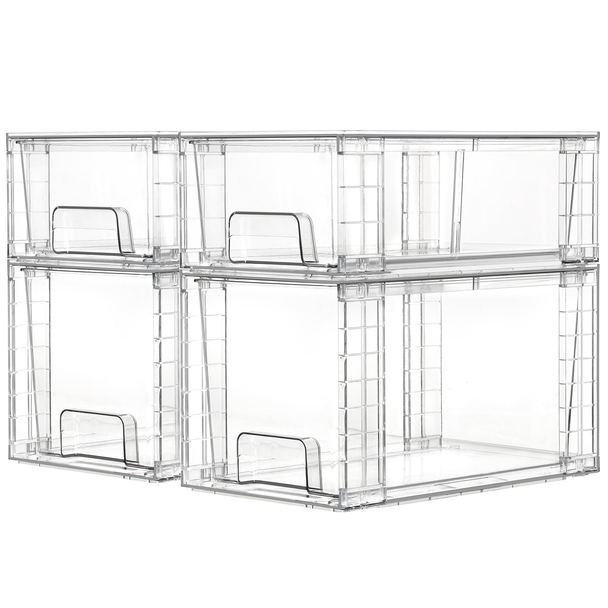 Vtopmart clear stackable drawers demonstrate easy assembly and space-saving design.