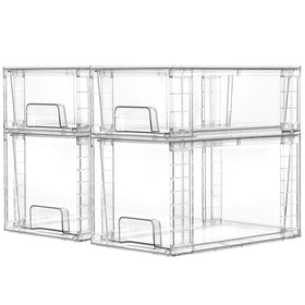 Vtopmart clear stackable drawers demonstrate easy assembly and space-saving design.