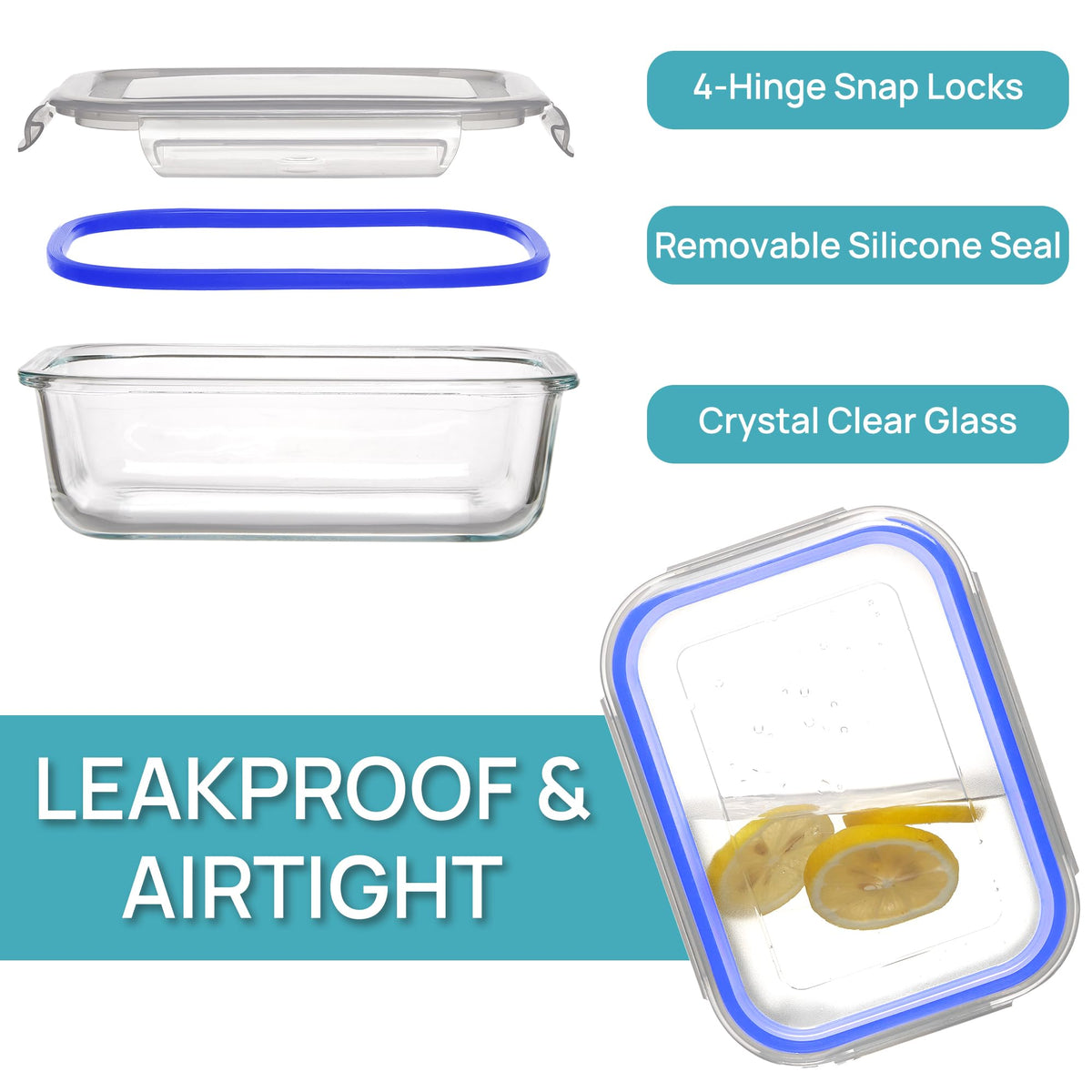 Vtopmart dishwasher-safe glass container enables easy cleaning after meals.