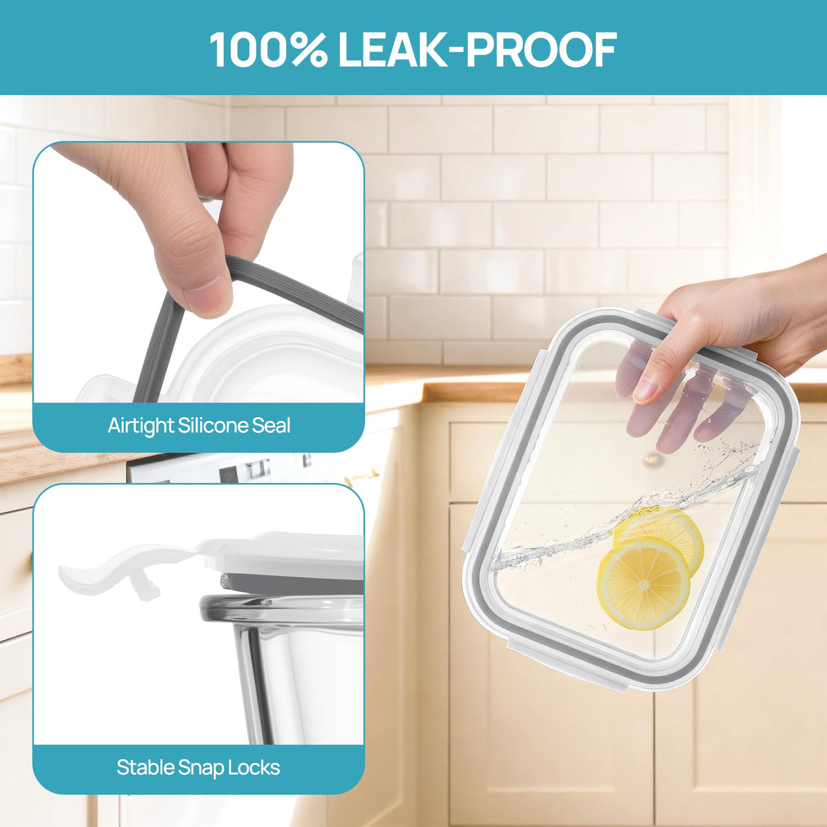Vtopmart dishwasher-safe glass storage for simple cleanup.