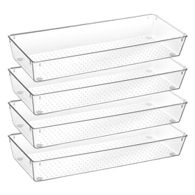 Vtopmart drawer organizers provide clear visibility for utensils and cutlery.