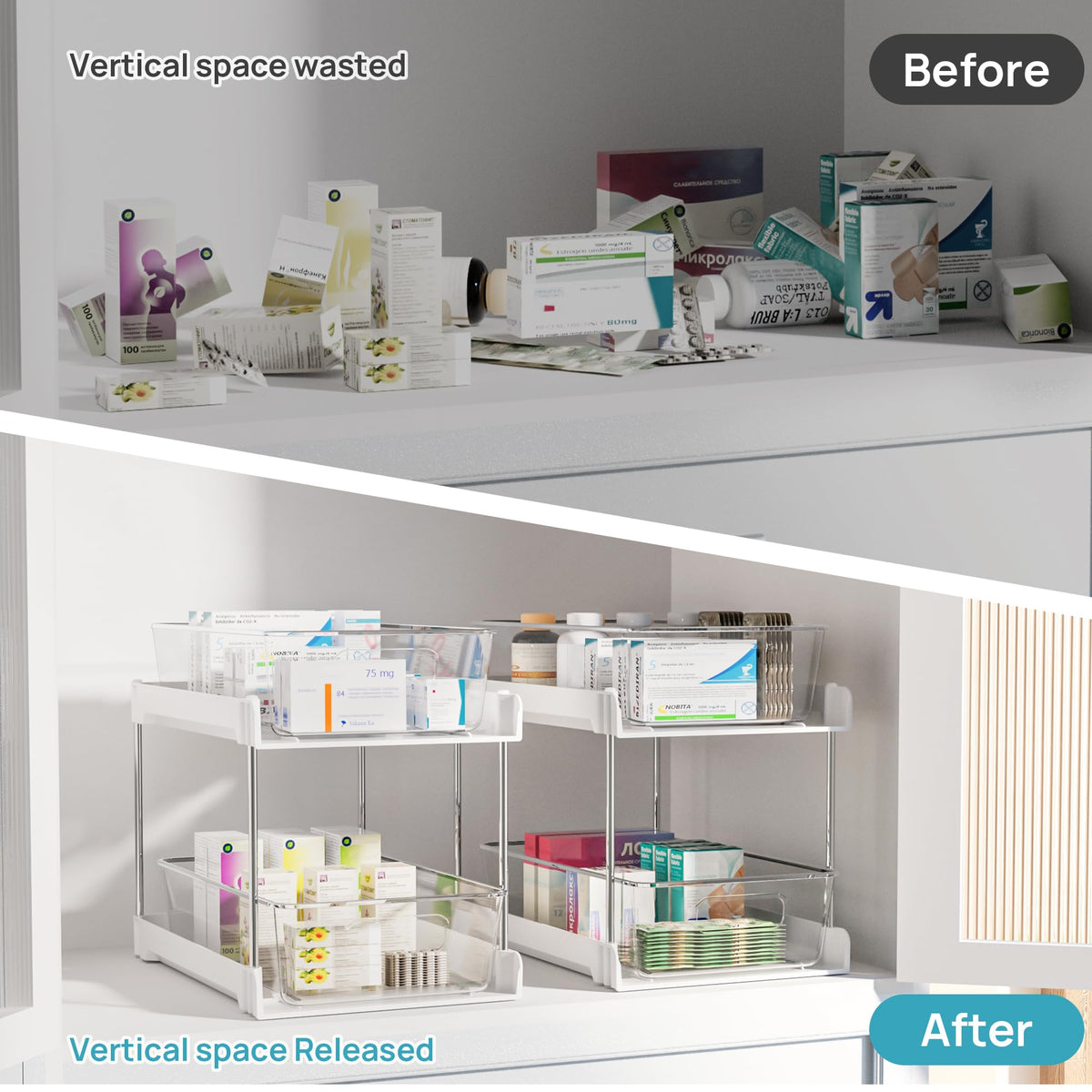 Vtopmart durable PET construction resists rust under the sink.