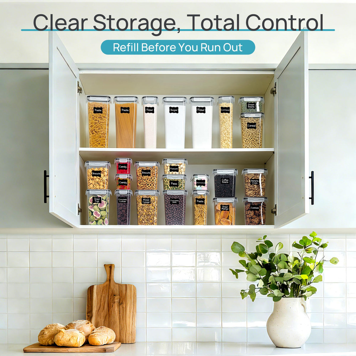 Vtopmart easy-access containers support tidy, efficient kitchen routines.