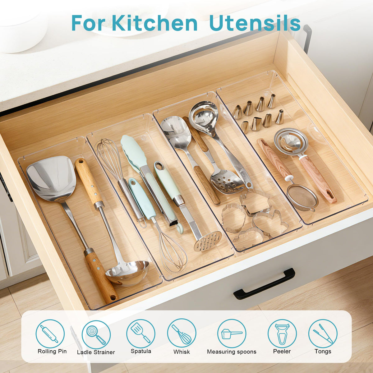 Vtopmart easy-clean drawer trays simplify daily kitchen organization.