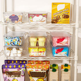 Vtopmart easy-clean kitchen storage bin simplifies organization in cabinets and fridge.