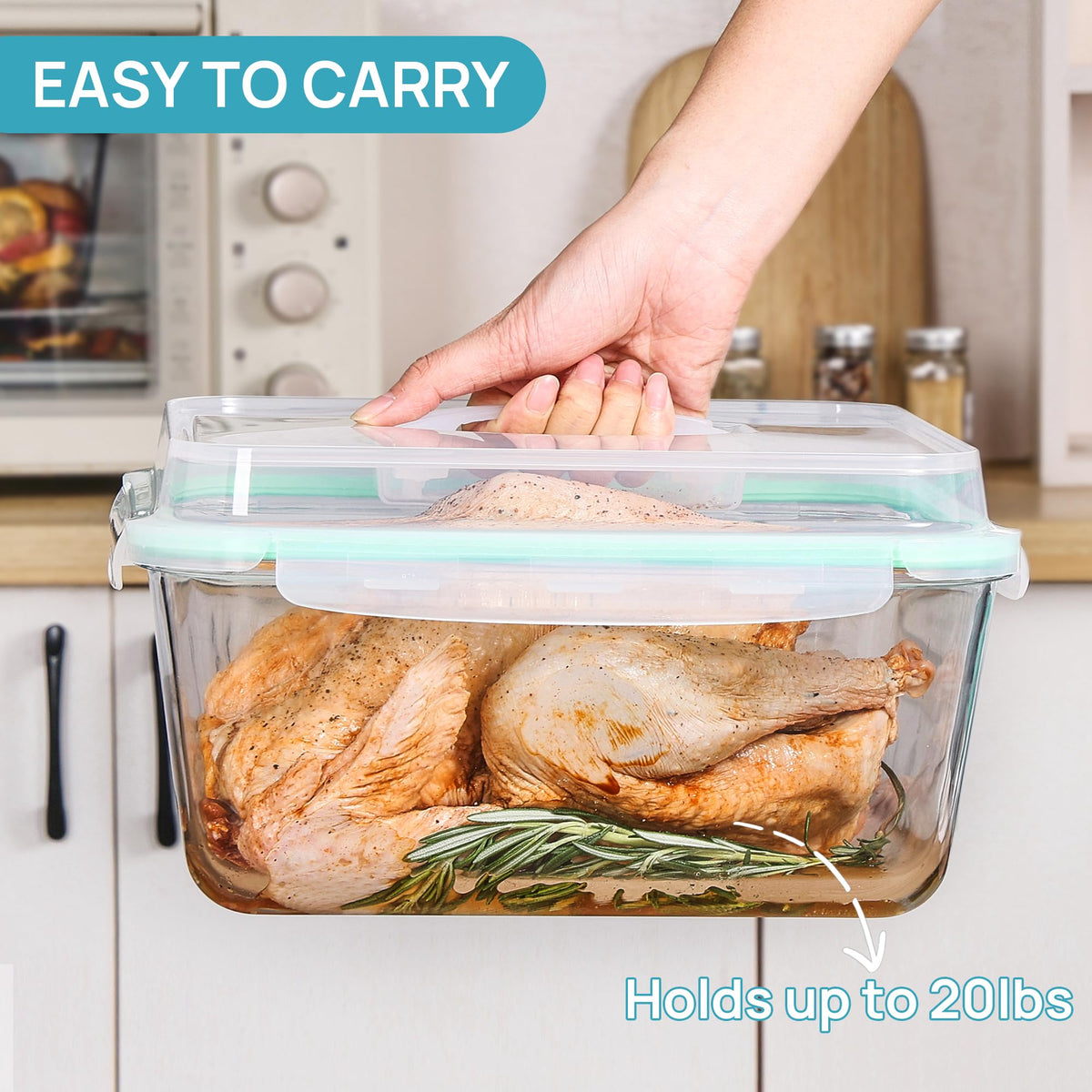 Vtopmart festival-sized container ideal for roasting and party leftovers.