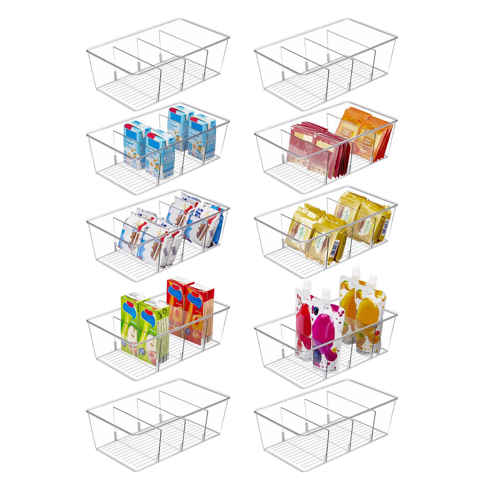 Vtopmart food packet organizer bin with clear view, ideal for snacks.