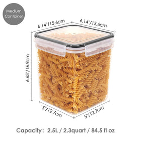 Vtopmart four-piece set with labels displayed for organized pantry storage.