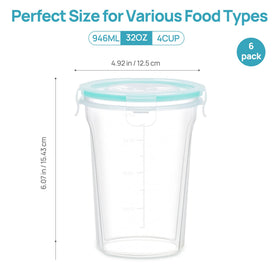 Vtopmart containers shown in freezer, microwave, and dishwasher use