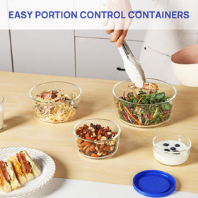 Vtopmart 2-cup glass bowl with lid for nuts, berries and on-the-go snacks.