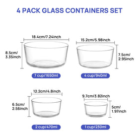 Vtopmart 4-cup glass bowl with lid ideal for storing leftovers and meal prep.