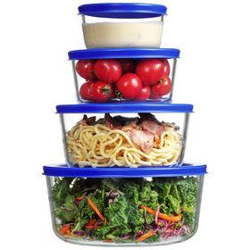 Vtopmart 7-cup glass bowl with lid for large batch storage and easy transport.