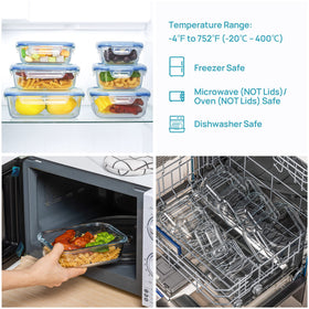 Vtopmart glass rectangle 12.5oz container versatile for snacks.