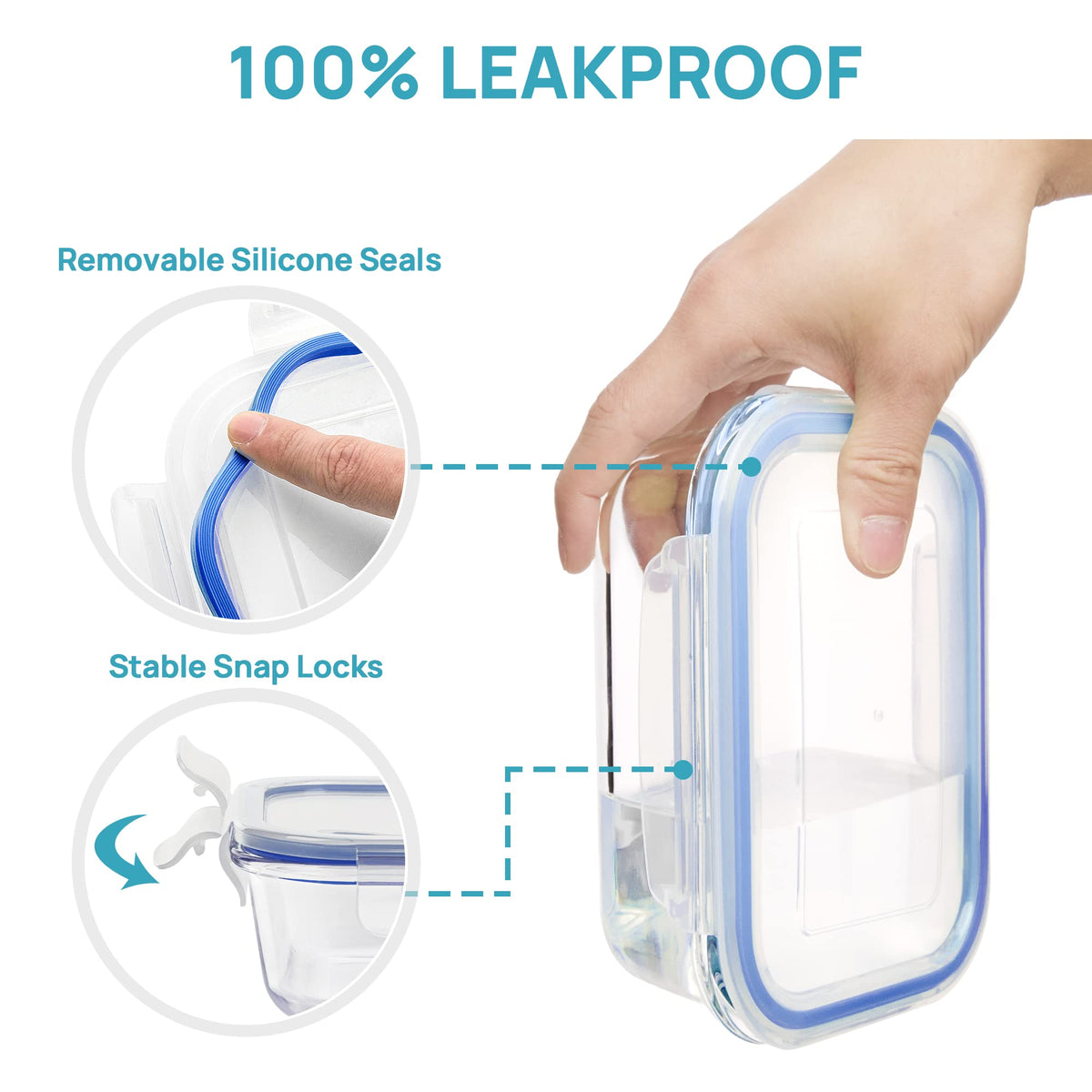 Vtopmart glass rectangle 5oz container perfect for dips.
