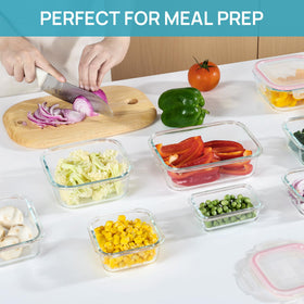 Vtopmart glass containers with leak-proof lids prevent spills during transport