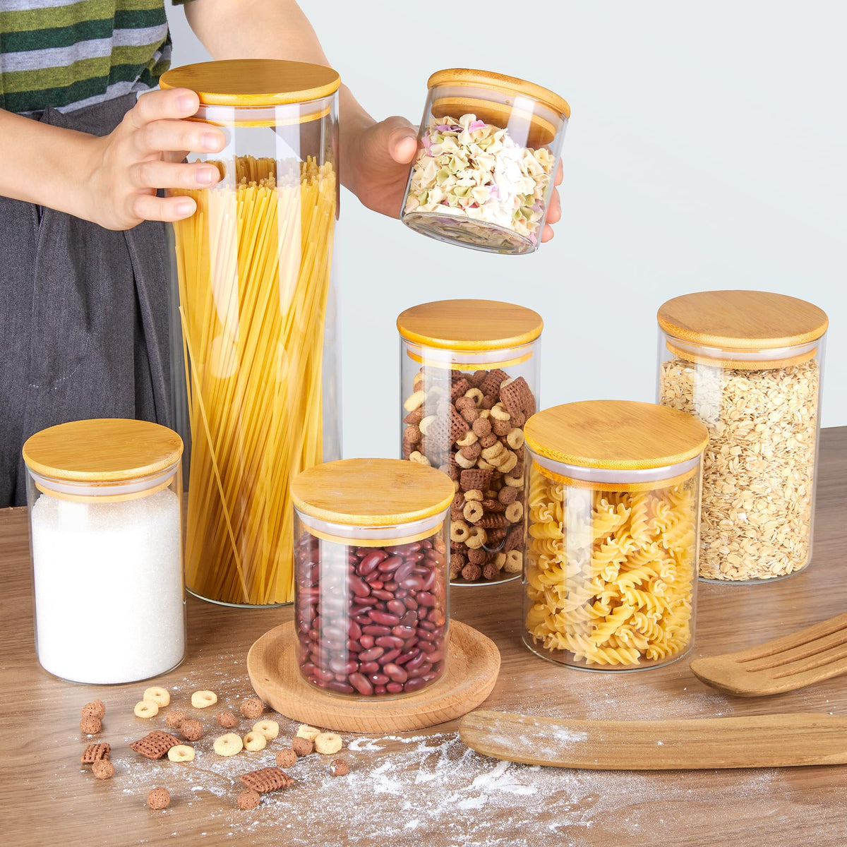 Vtopmart jars with wide mouths for easy filling and cleaning.