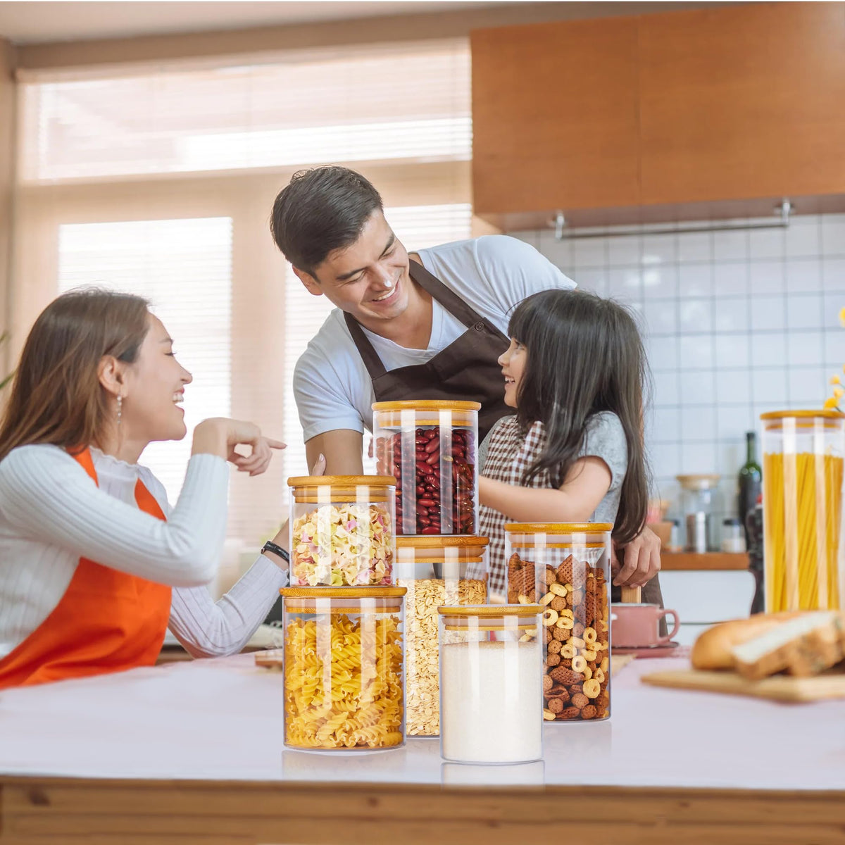 Vtopmart glass jars offer clear visibility to monitor contents.