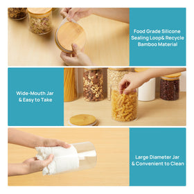 Vtopmart jars suitable for refrigerator storage of dry goods.