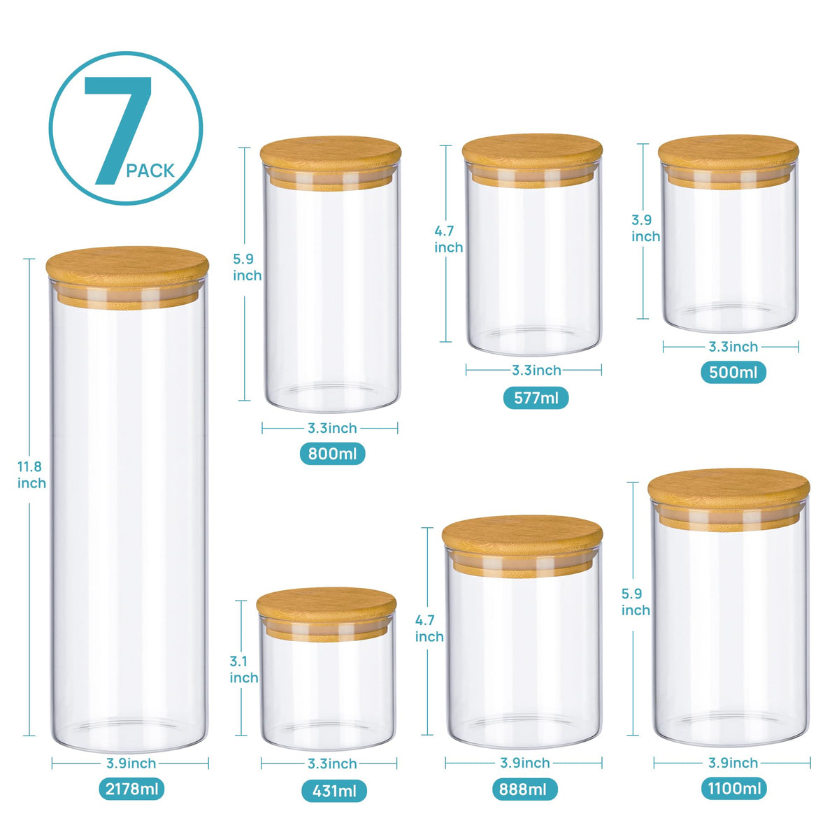 Vtopmart jars keep cookies, pasta, cereals, and nuts fresh.